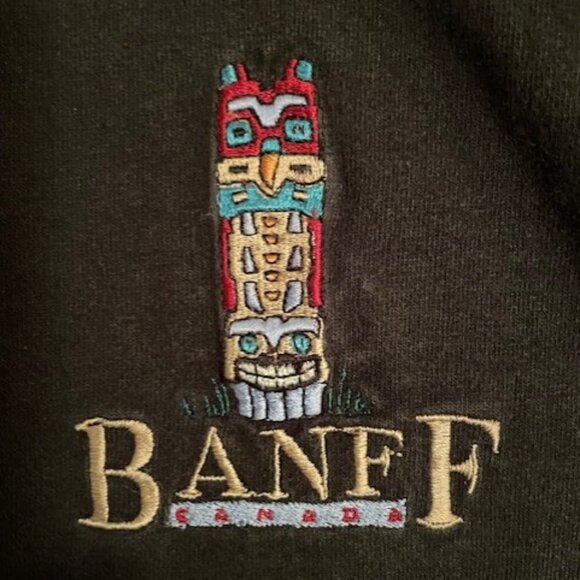 Vintage FRUIT OF THE LOOM Banff Tee Black Heavy Cotton size M - Picture 3 of 5